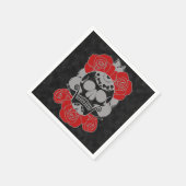Retro Day of the Dead Grunge Sugar Skull Serviette (Ecke)