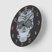 Retro Day of the Dead Sugar Skull Runde Wanduhr (Winkel)