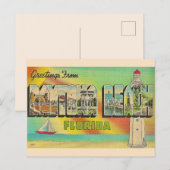 Retro Daytona Beach Postcartd Postkarte (Vorne/Hinten)