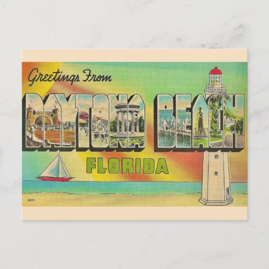 Retro Daytona Beach Postcartd Postkarte (Vorderseite)