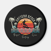 Retro Daytona Beach Surfing Magnet (Vorne)