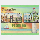 Retro-Daytona-Beach-Wurfdecke Fleecedecke (Vorderseite (Horizontal))