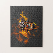 Retro Dead Burning Skelett Schädel in Feuer Puzzle (Vertikal)