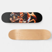 Retro Dead Burning Skelett Schädel in Feuer Skateboard (Horizontal)