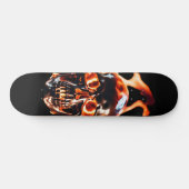 Retro Dead Burning Skelett Schädel in Feuer Skateboard (Horizontal)
