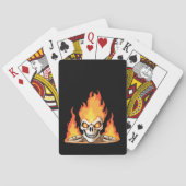 Retro Dead Burning Skelett Schädel in Feuer Spielkarten (Rückseite)