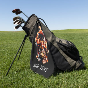 Retro Dead Burning Skelett Skelett Schädel im Feue Golfhandtuch