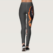 Retro Dead Burning Skull mit Horn im Feuer Leggings (Rückseite)