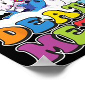 Retro Death Metal Cat Rainbow Unicorn Funny Heavy Poster (Ecke)