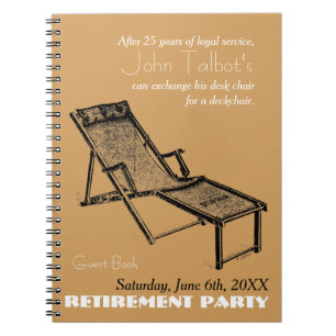 Retro Deckchair Ruhestands-Party-Notizbuch 1 Notizblock