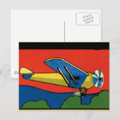 Retro-Deco-Flugzeug Postkarte (Vorne/Hinten)