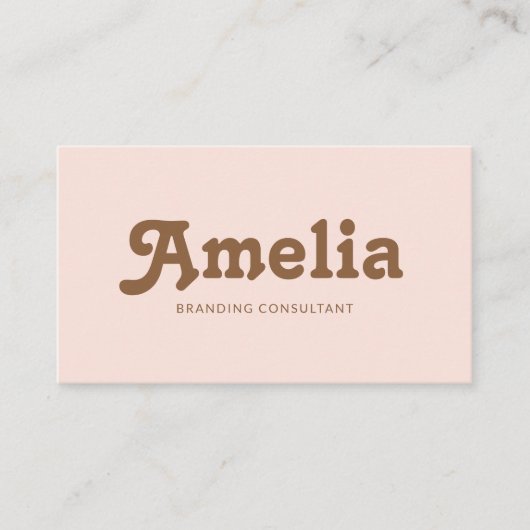 Retro Decorative Minimalist Blush Brown Visitenkarte (Vorderseite)