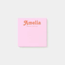 Retro Decorative Minimalist Pink Orange Post-it Klebezettel
