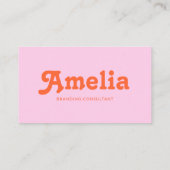 Retro Decorative Minimalist Pink Orange Terminkarte (Rückseite)