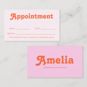 Retro Decorative Minimalist Pink Orange Terminkarte (Vorne/Hinten)