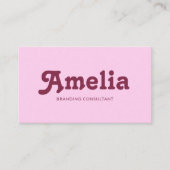 Retro Decorative Minimalist Pink Visitenkarte (Vorderseite)