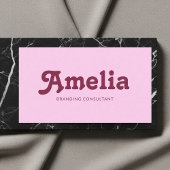 Retro Decorative Minimalist Pink Visitenkarte