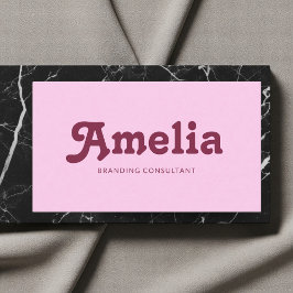 Retro Decorative Minimalist Pink Visitenkarte