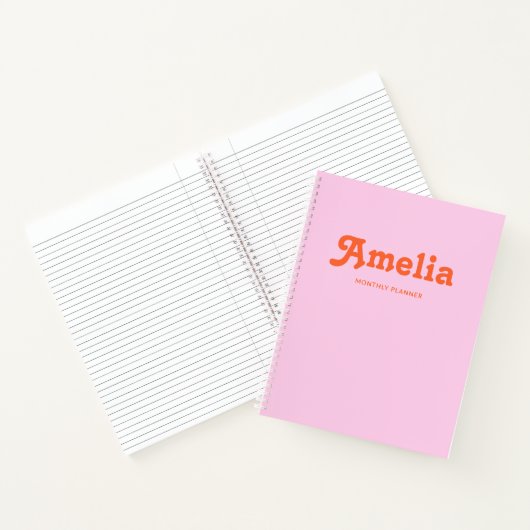 Retro Decorative Simple Pink Orange Notizblock (Innenseite)
