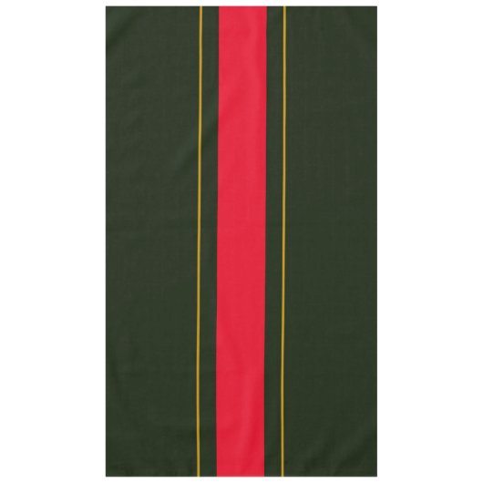 Retro Deep Forest Green Red Brown Racing Streifen Tischdecke (Vorderseite)