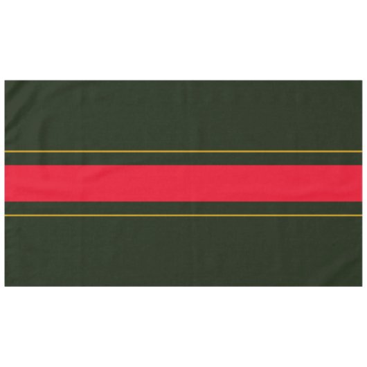 Retro Deep Forest Green Red Brown Racing Streifen Tischdecke (Vorderseite (Horizontal))