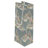 retro deer geschenktüte für weinflaschen (Rückseite Schrägansicht)