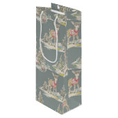retro deer geschenktüte für weinflaschen (Vorderseite Schrägansicht)