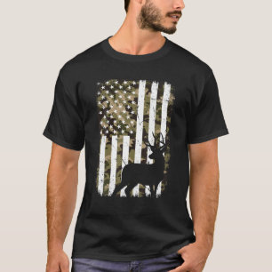Retro Deer Junting Patriotic Hunter USA T-Shirt