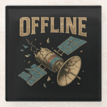 Retro defekter Satellit "OFFLINE" Weltraum-Kunst