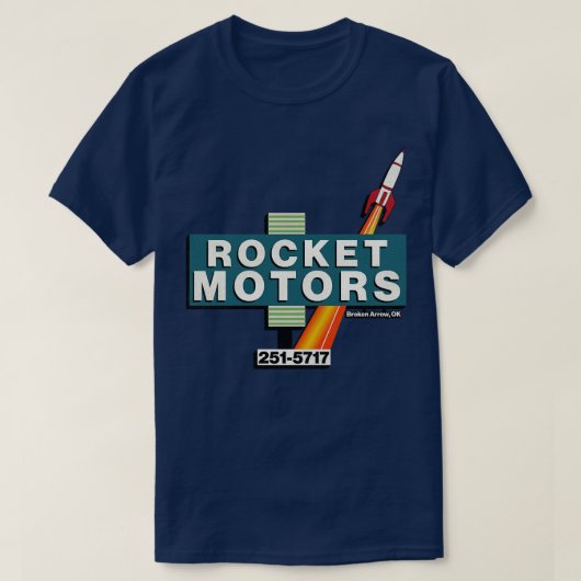 Retro Defunktionale Rocket Motors Auto Dealship Tu T-Shirt (Design vorne)