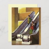 Retro Deko Invitations Department Store Escalatore Einladung (Vorne/Hinten)