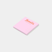 Retro-Dekor Minimalistisches Pink Orange Post-it Klebezettel (angewinkelt)