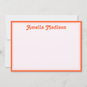 Retro-Dekorativer minimalistischer Pink-Orange-Sti Mitteilungskarte