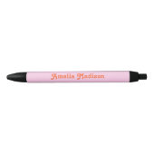 Retro-Dekorativer Rosa-Orange-Stift Kugelschreiber (Vorderseite)