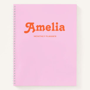 Retro-Dekoratives Einfaches Pink Orange Notizblock