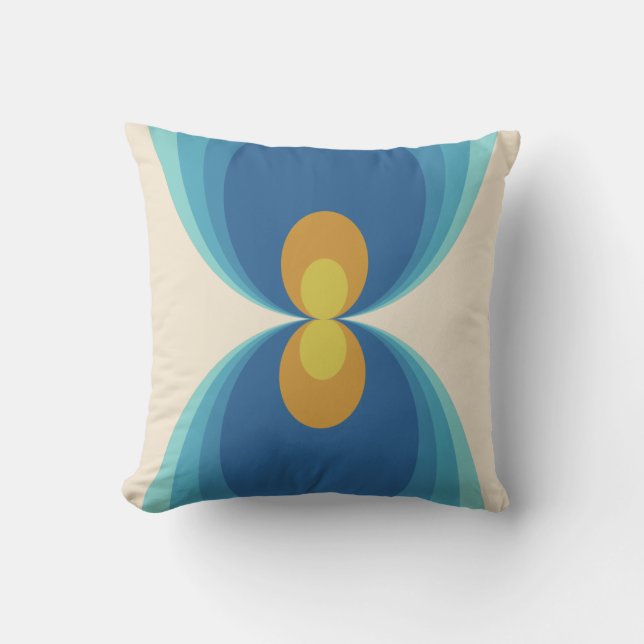 Retro dekoratives Kissen 70er 60er Stil (Vorderseite)