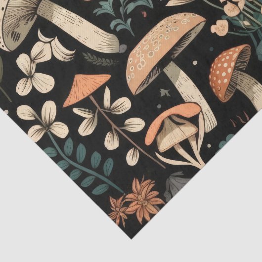 Retro Dekoupage Pilze & Flora Collection Seidenpapier (Ausschnitt)