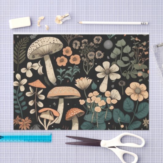 Retro Dekoupage Pilze & Flora Collection Seidenpapier (Handwerk)