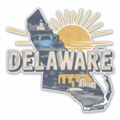 Retro Delaware Aufkleber (Vorderseite)