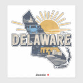 Retro Delaware Aufkleber (Blatt)
