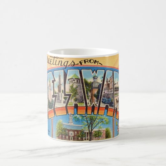 Retro Delaware Greeting Mug Kaffeetasse (Mittel)