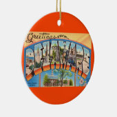 Retro Delaware Greetings   Keramik Ornament (Rechts)