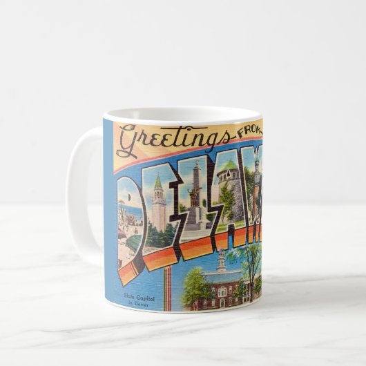 Retro Delaware Gruß Tasse (Vorderseite Links)