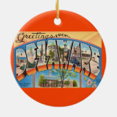 Retro Delaware Grüße   Keramik Ornament (Hinten)