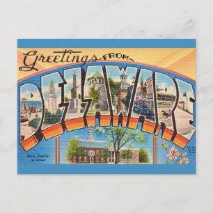 Retro Delaware Grüße   Postkarte
