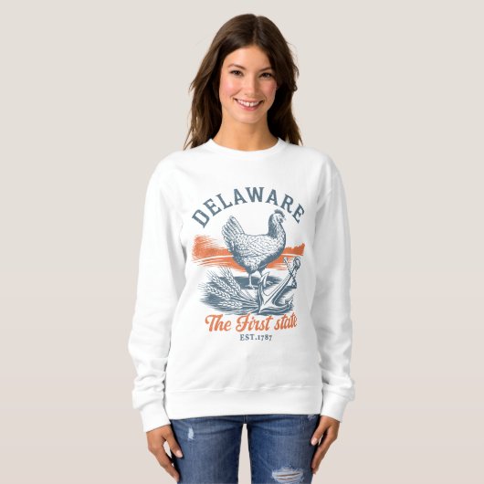 Retro Delaware State Pride Graphic Sweatshirt (Vorne ganz)