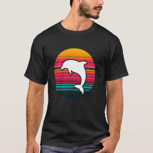 Retro-Delfin-Silhouette Meerestier Wal Delfin T-Shirt
