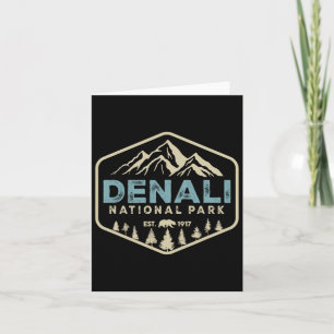 Retro Denali Nationalpark Berge Natur Vintag Karte