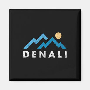 Retro Denali Nationalpark Berge Vintage Wandern Magnet