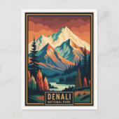 Retro-Denali-Nationalpark Postkarte (Vorderseite)